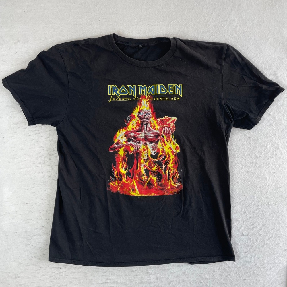 Iron Maiden T Shirt Mens XL Black Seventh Son‎ of a Seventh Son Band Tee 2022